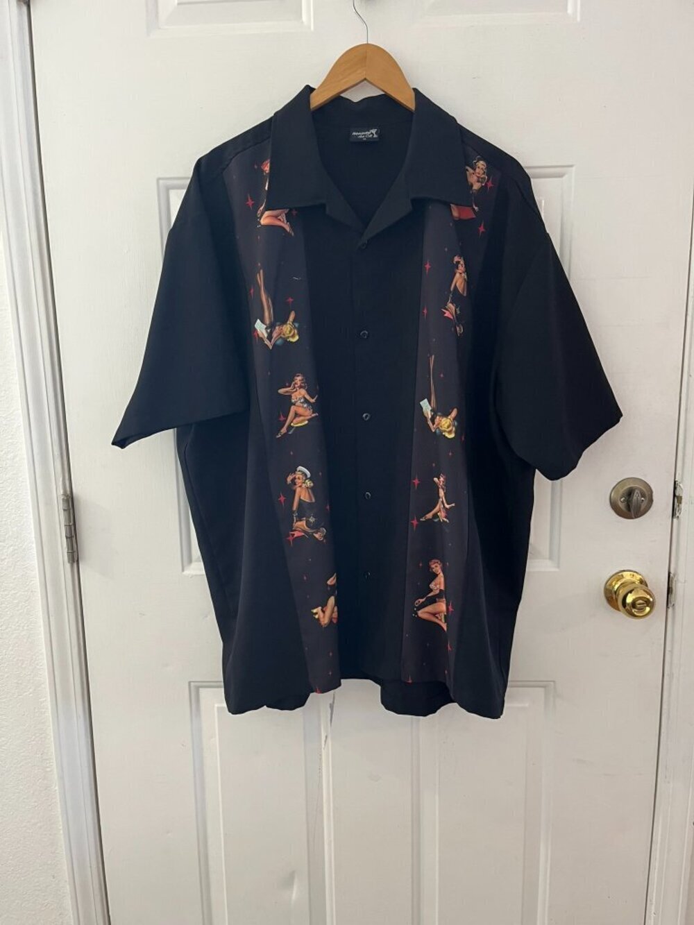 Steady Last Call Made In USA Pin-Up Panel Bowling Rockabilly Shirt Sz 3X